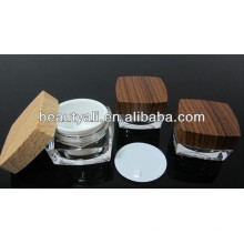 15ml 30ml50ml 100ml Holz Muster Kosmetik Quadrat Acryl Creme Gläser